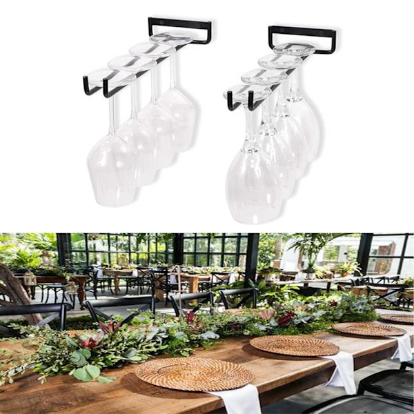 30cm Stemware Vinglasställ Väggmonterbart Smidesjärn Svart 1 pc 40*20*20