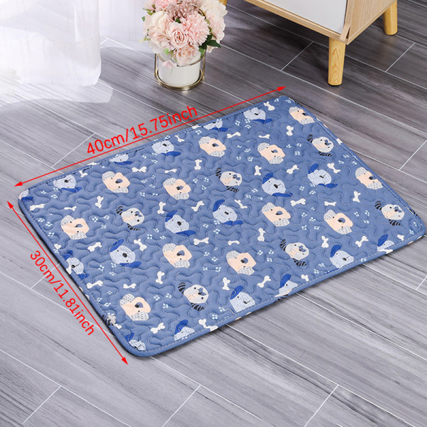 Tvättbar Pet Pee Pad Pet Blöja Matta Återanvändbara mattor för hundar Blue Dog 40*30cm