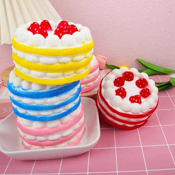 Blød Squishy Legetøj Jordbærkage Simuleret Kage Legetøj Blue