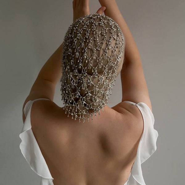 Strass Håraccessoarer Bröllop Brud Elegant Lång Tofs A2