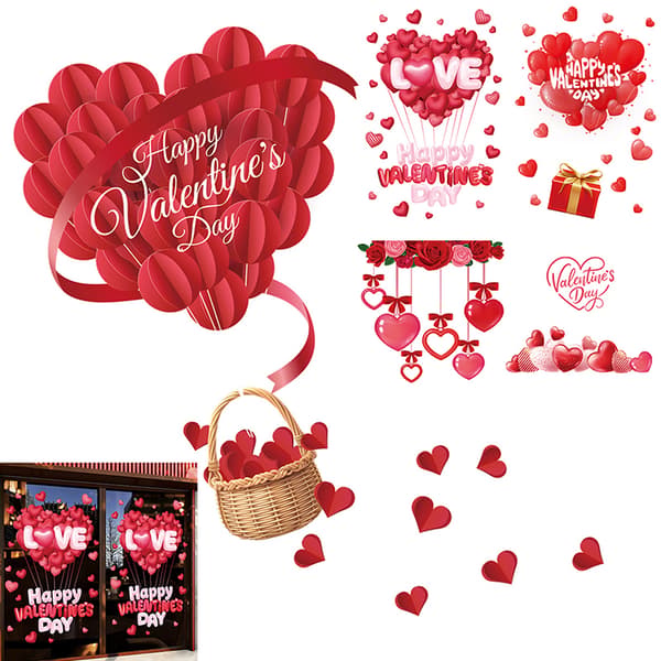 1 stk. Valentinsdag Vindusklistremerker A