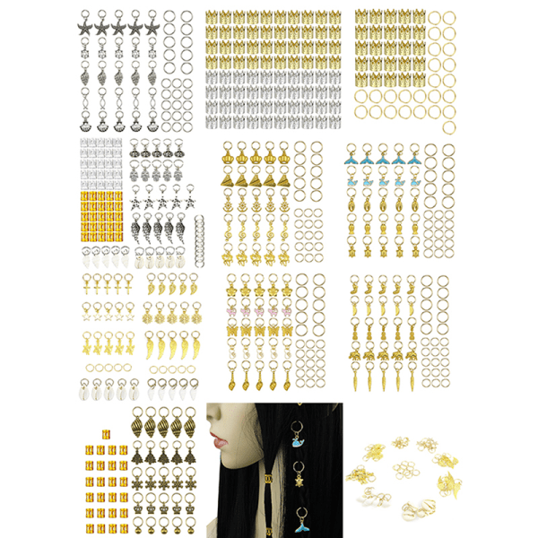 50-90st Mix Hårfläta Ringar DIY Dreadlocks Hänge Hårfläta 50pcs-B