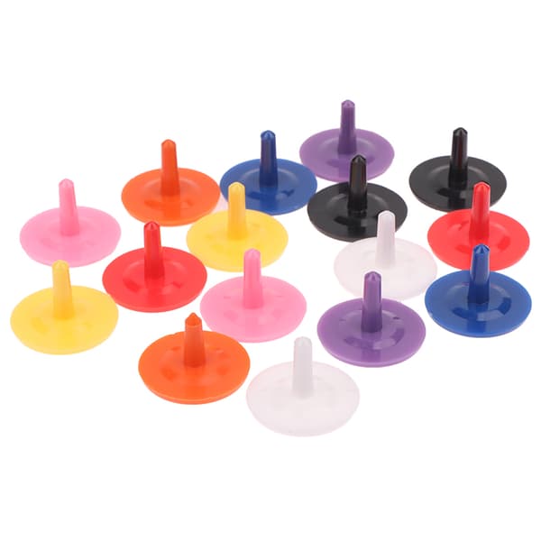 20 stk. assorterede farver golfboldmarkør runde plastik golfboldpositioner Yellow