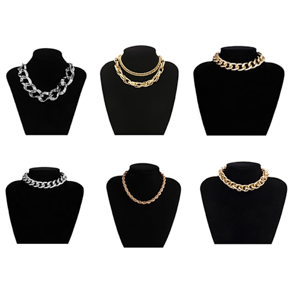 Punk Hip Hop Choker Halsband för kvinnor Statement Gothic Cuban C C