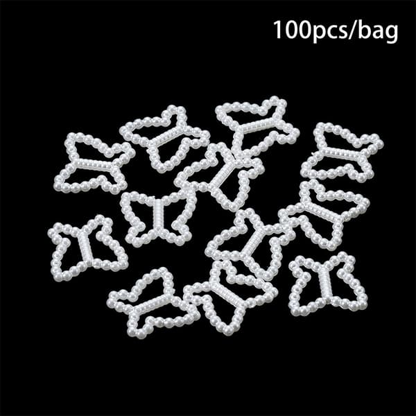 100 stk imiterte perleperler Blomst Hjerte Stjerne Måne Avstandsperle A3