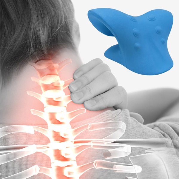 Neck Shoulder Stretcher Relaxer Cervical Chiropractic Traction blue