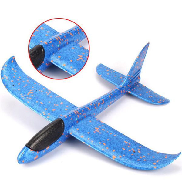 Skum Plane Glider Hand Kasta Flygplan Lätt Tröghets EPP Bubble Blue Without light