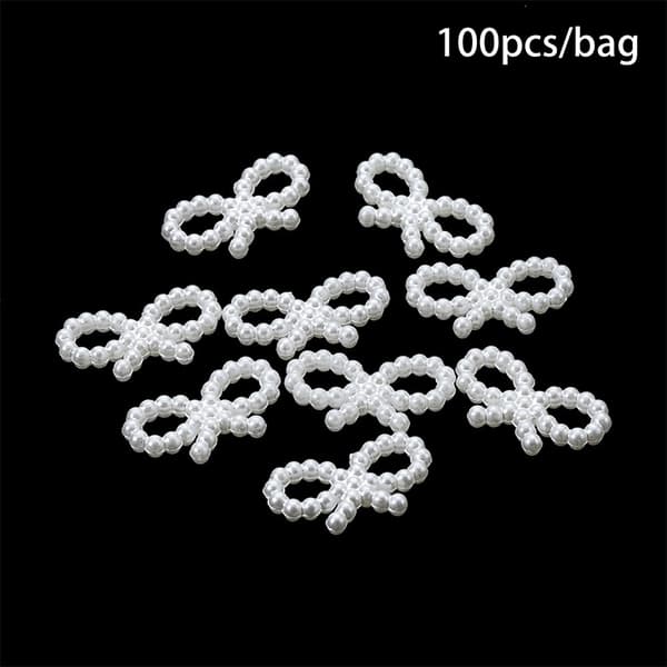 100 stk imiterte perleperler Blomst Hjerte Stjerne Måne Avstandsperle A3