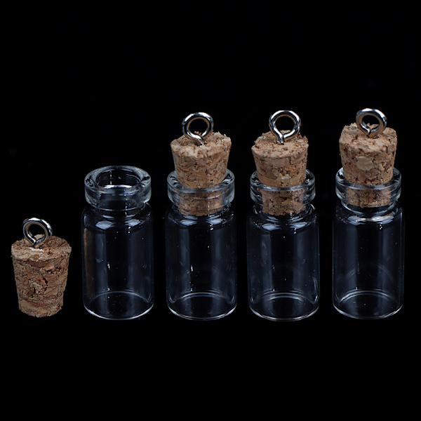 10 st mini glasflaskor små flaskor kork glasburkar multifunktionella Onesize