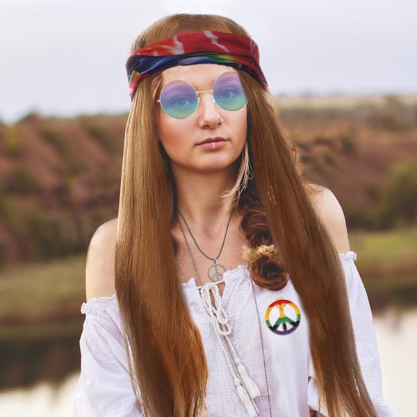 11st Hippie Kostym Tillbehör Fredstecken Halsband Glasögon Huvud one set