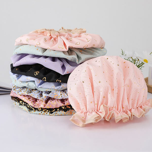 Vattentät cap Dubbel elastisk cap Dammtät och S pink feather
