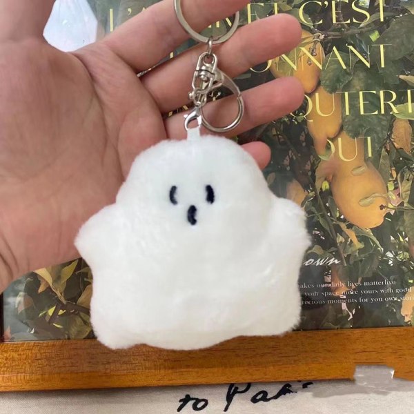 White Ghost Keychain Skolväska hängsmycke Doll e Plush Bag Hangin onesize