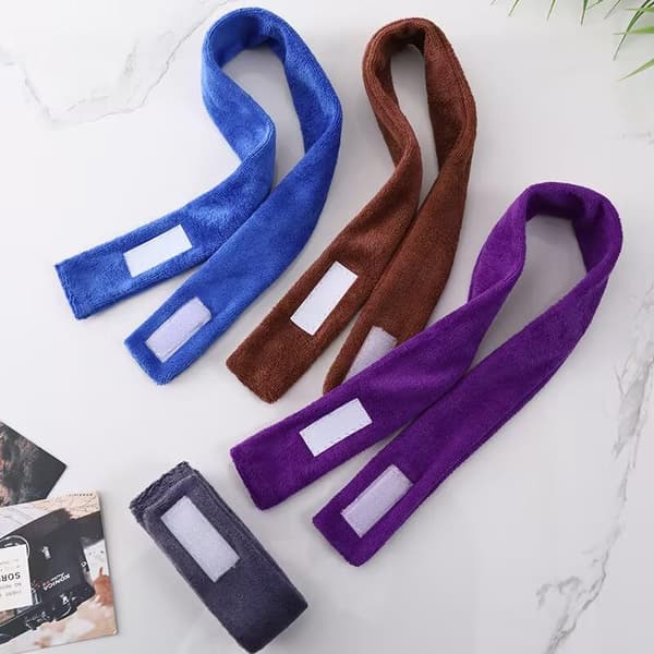 Pannebånd for permanent hår, sminke, hodeinnpakning, justerbart Purple