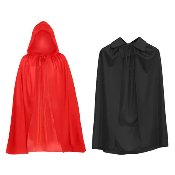 Halloween Kostym Döden Djävul Roll Röd Svart Häxa Vampyr Lång 3