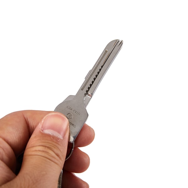 6 i 1 EDC Multi Pocket Keytool Karbinhake Multipurpose Keychain Silver