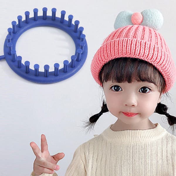 1 set rektangulär rund stickram vävning halsduk tröja hatt S K-24cm