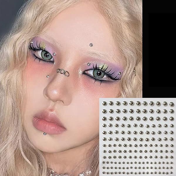 165/180 st glittrande kristallnässtuds, självhäftande kropps-/läppsten N D