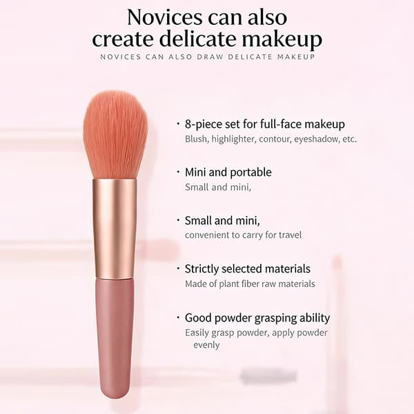 8 stk. makeuppenselsæt makeup concealer børste blush løs Pink