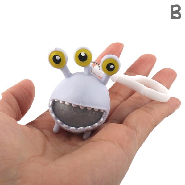 Cartoon Monster Bubble Squishy Toy Keychain B