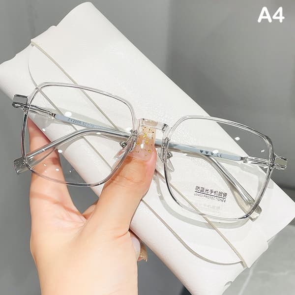 Anti Blue Light Glasögon Kvinnor Män Stor Ram Transparent Glasögon A2
