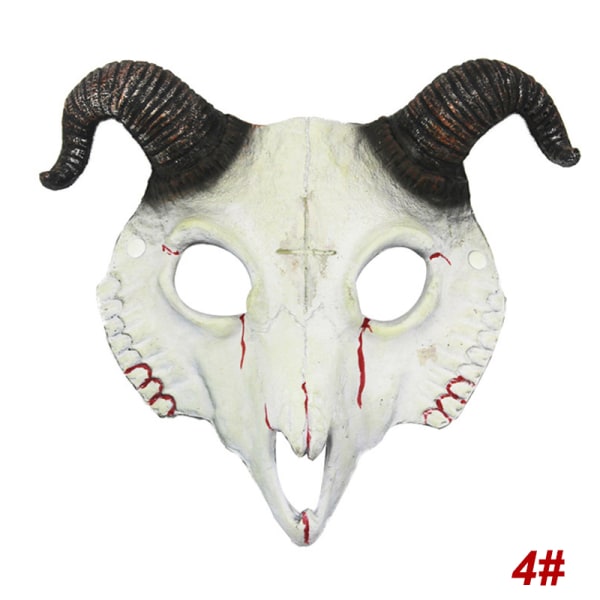 Halloween Goat Skull Mask Half Face Masquerade Cosplay Party Pr 4#