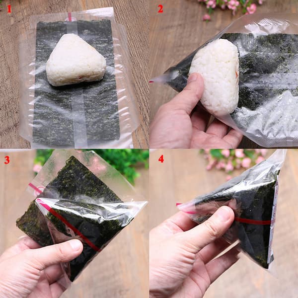 20st dubbla lager triangel risboll packpåse Seaweed Onig 20pcs