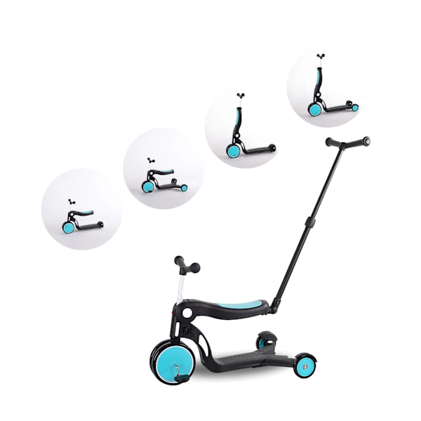 Prime Ride Blå – 5-i-1 Multifunktionell Sparkcykel för Barn (2–7 år) blå