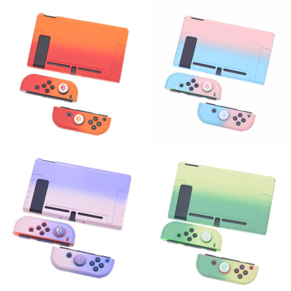 För Nintendo Switch Color Crystal Case Ultra-Tunn Plug Base Protective Shell Color Changing Protective Cyan