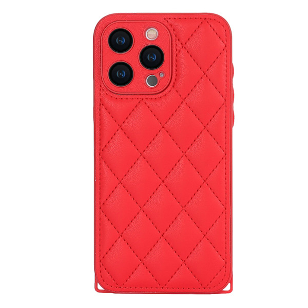 Etui til iPhone 13 6.1 rød uden snor ins crossbody diamant håndtaske