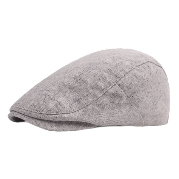 Beret Hat Bomull og Lin Beret Peaked Cap Retro Distressed Advance Hats Outdoor Tourist Hat Eldre Beret Gray Adjustable