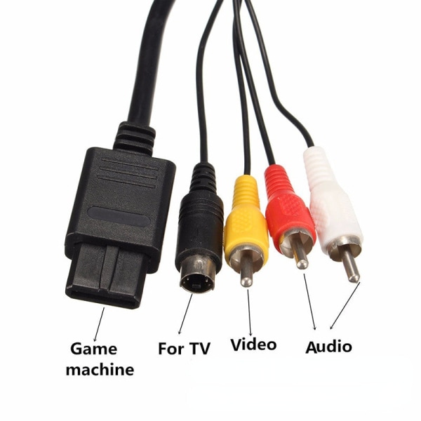 N64/SNES/NGC-kolmi-yhdessä SAV-kaapelille audio- ja videokaapelin liitinjohto 1,8 M