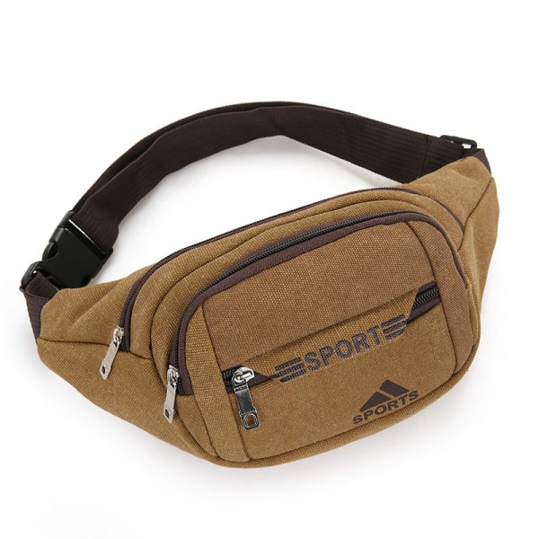 Miehet naiset Fanny Pack vyötärölaukku Urheilupuhelin Monitoiminen juoksu olkapää Crossbody Brown