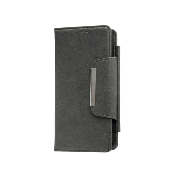 Etui til iPhone 14 Pro Max grå multifunktionel pung tommer imiteret læder