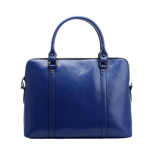Kvinde læder håndtaske Ægte læder Enkel kontortaske med stor kapacitet  14-tommer bærbar taske Black e05b | Black | Fyndiq