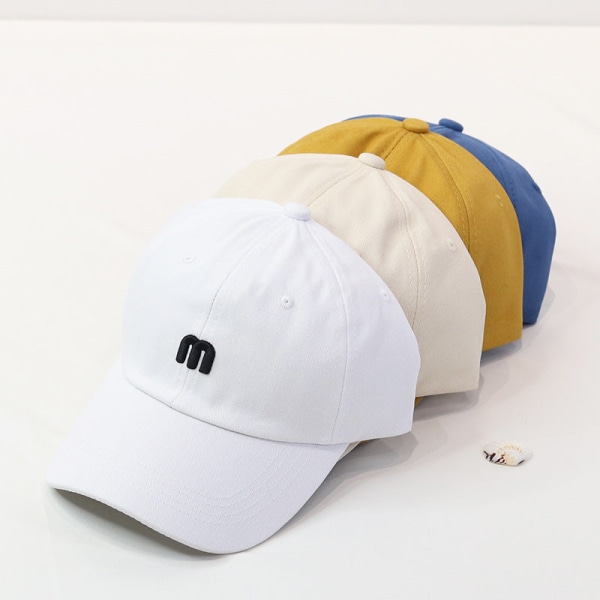 Baseballcaps 2022 mote Vår Sommer Brevbroderi Solskjerm Fritidslue White M（56-58cm）