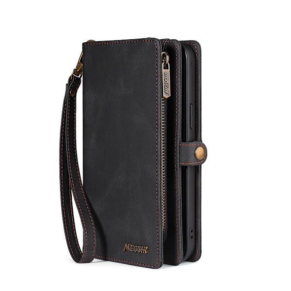 Etui til Samsung A14 5G sort læder kort slots Multi-Function Flip