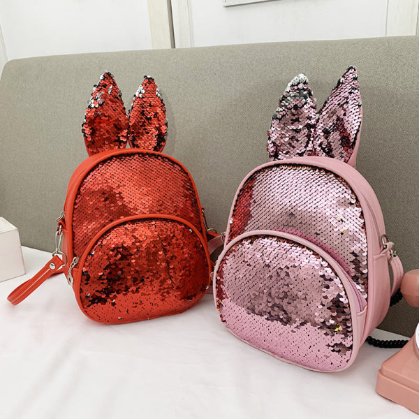 Børne Børne Rygsæk Småbørn Skoletaske Pailletter Mode Trendy Seje Piger Rejser ud Pink