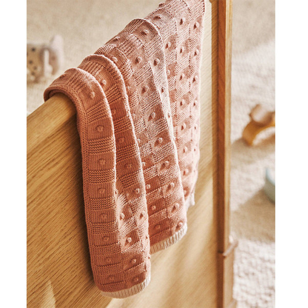 70 * 100 cm puuvillainen neulottu peitto Toimistohuivi Peitto Koristeellinen peitto päiväsohvan cover Taupe
