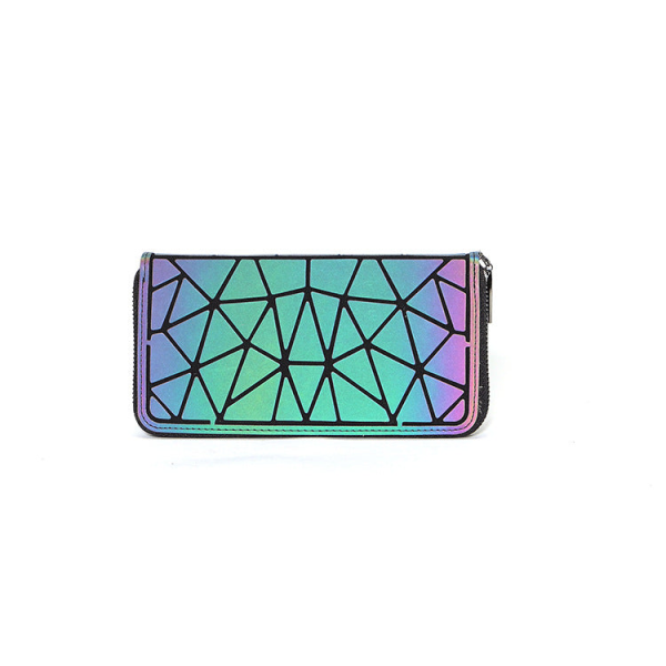 Naisten lompakko kolikkokukkaro vetoketjullinen käsilaukku pitkä geometrinen timanttikuvioinen laukku korttipidike muoti värikäs Pattern