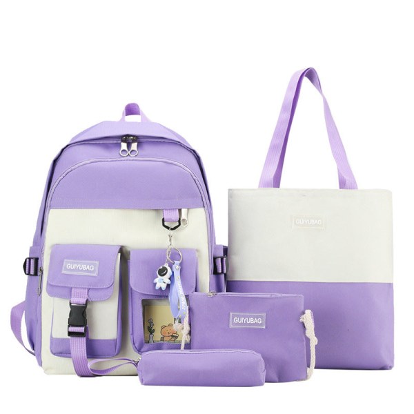 Barn Barn Ryggsekk Småbarn Skolebag Match Sett Undervisning Bag Campus Studenter Purple spaceman