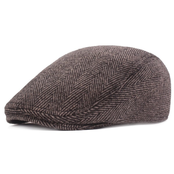 Baretterhat Sildeben Baret Mænd Kvinder Simple Peaked Cap Efterår Vinter Hat Advance Hatte Gammel Hat Brown M（56-58cm）