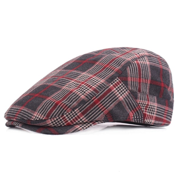 Baretterhat Kunstnerisk Ungdom Baskeret College Style Peaked Cap Herre Ternet stof Advance Hatte Dame Peaked Cap Khaki Plaid Adjustable