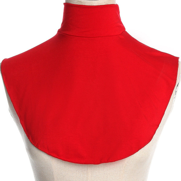 Falsk krage for kvinner Avtagbar halv Avtagbart skjortetrekk Modalt avtagbart skjerf Monokrom bunnskjortedeksel dame Red