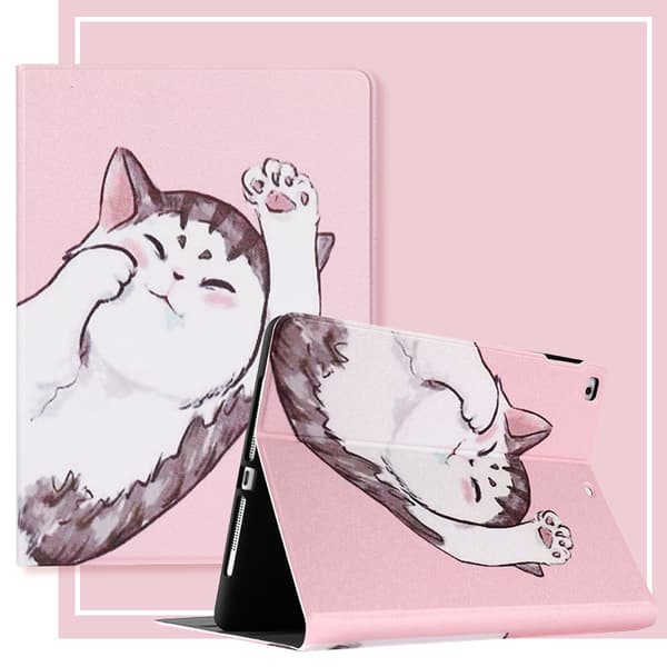 Stilfuldt etui til iPad 2/3/4 Lykkekat