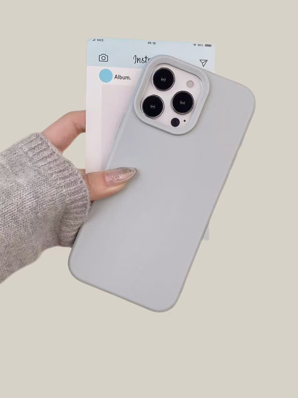 iPhone 17PROMAX Deksel Røykblå Hudfølelse Solid Farge Rislim Støtsikker Full Dekning