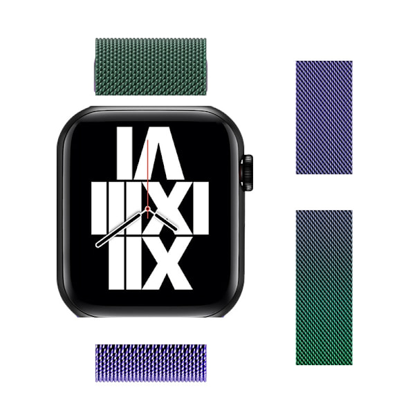 Kellon ranneke Apple Watch iWatchille Soveltuu: 1-9 sukupolvi/SE 38/40/41mm 2 Liukuväri - Tumma violetti