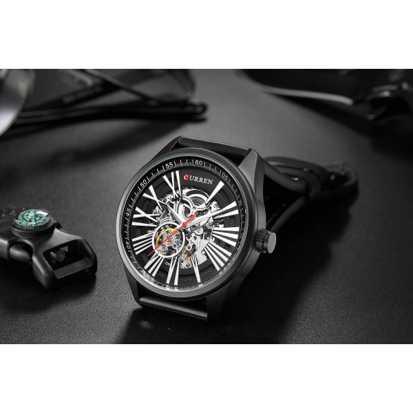 Miesten kellot automaattinen mekaaninen watch vedenpitävä lahja Black Shell black