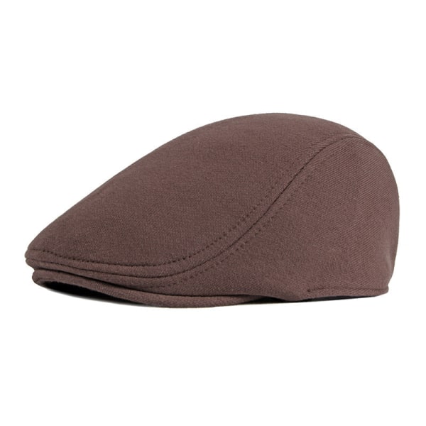 Beret lue 2022 vår høst lys bord strikket Uformell mote lue Elastic Band Brown 55-60cm