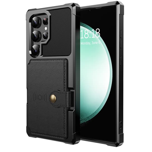 Etui til iPhone 15 Plus svart ZM03 bilkort anti-fall