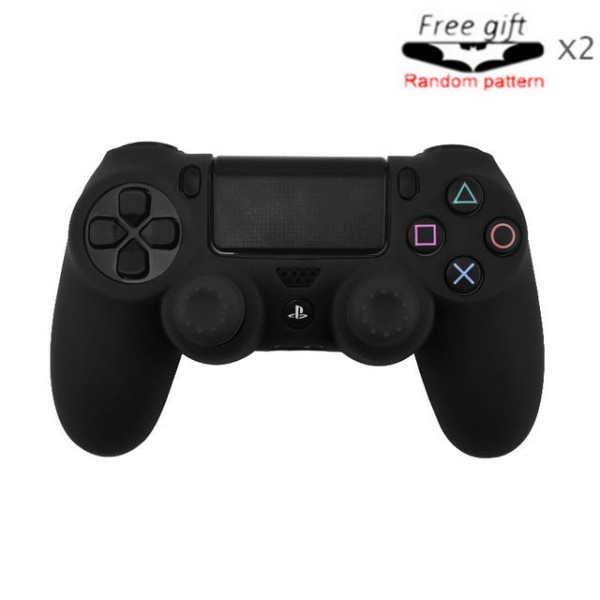 For PS4 håndtakshylse PS4 slankt håndtak kamuflasjedeksel PS4 håndtak Graffiti silikonbeskyttende Solid color-black